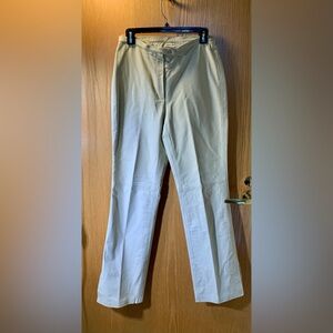 Newport News 100% Leather Cream Boot Cut Pants- Size 10 Tall